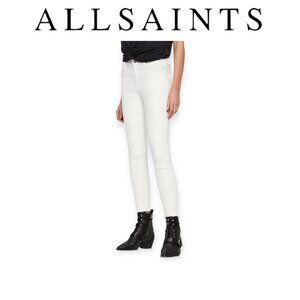 All Saints Grace Cream Low Rise Y2K Jeans Size 26 New With Tags NWT Designer